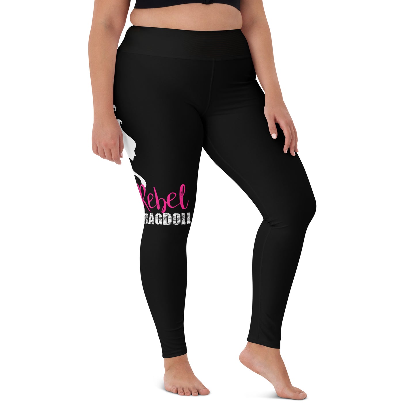 Rebel Ragdoll ICON Yoga Leggings (Pink & White)