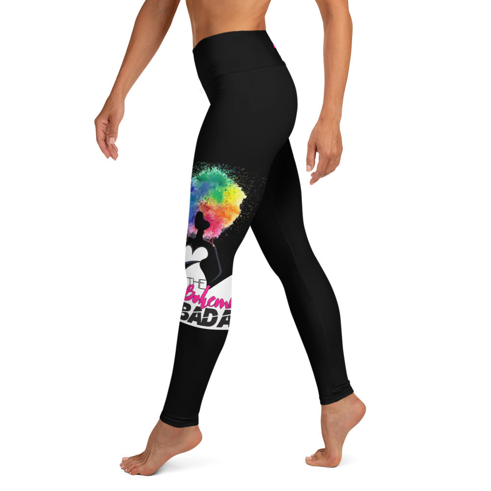 B-Badass Yoga Leggings (Black Ankle & White Logo)