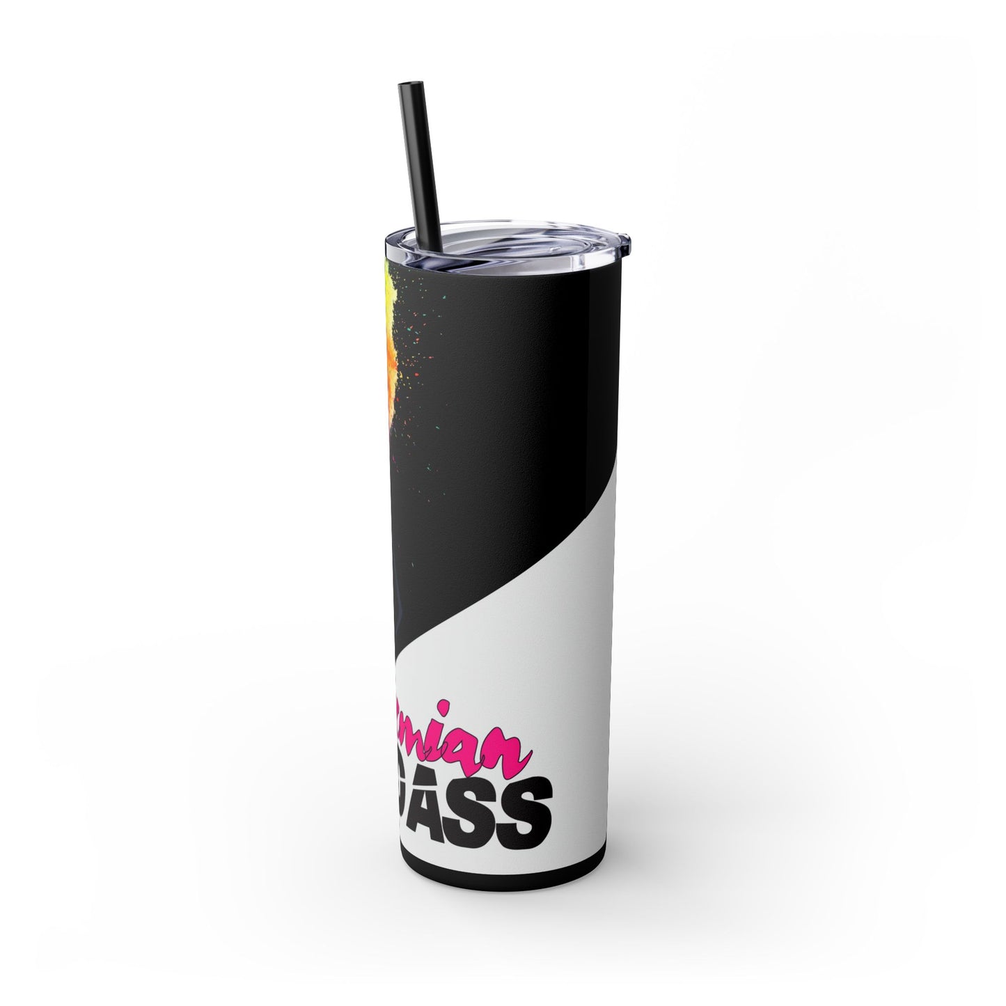 B-Badass Skinny Tumbler with Straw, 20oz