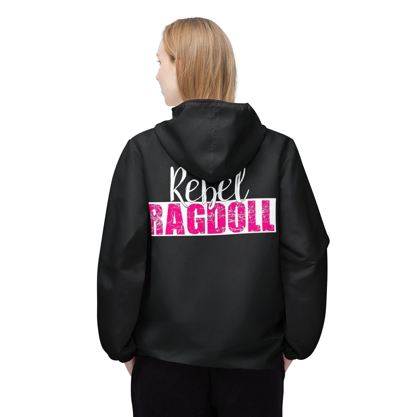 Rebel Ragdoll LOGO Windbreaker Jacket (Pink & White)