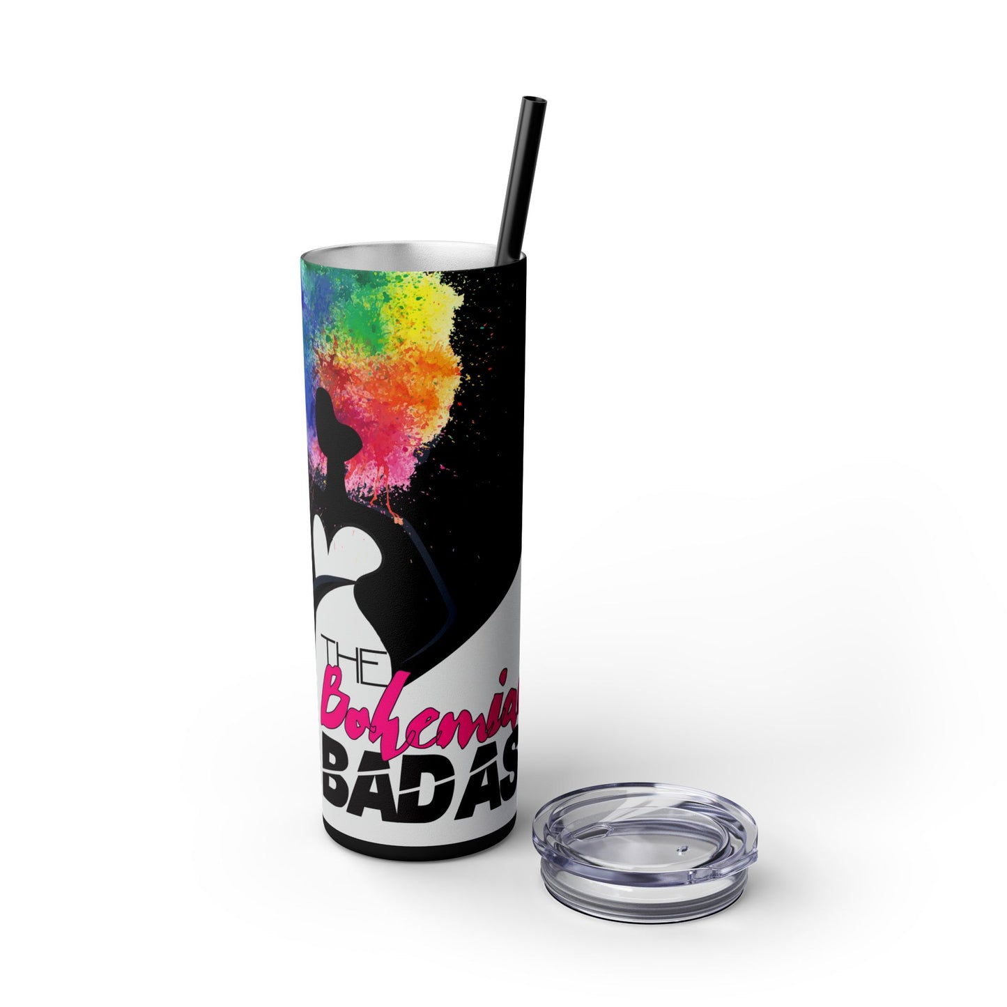 B-Badass Skinny Tumbler with Straw, 20oz