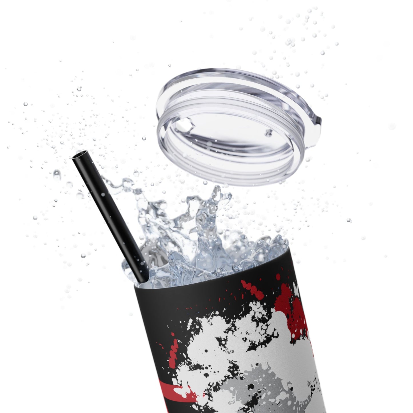 Afro Dystopia Skinny Tumbler with Straw, 20oz