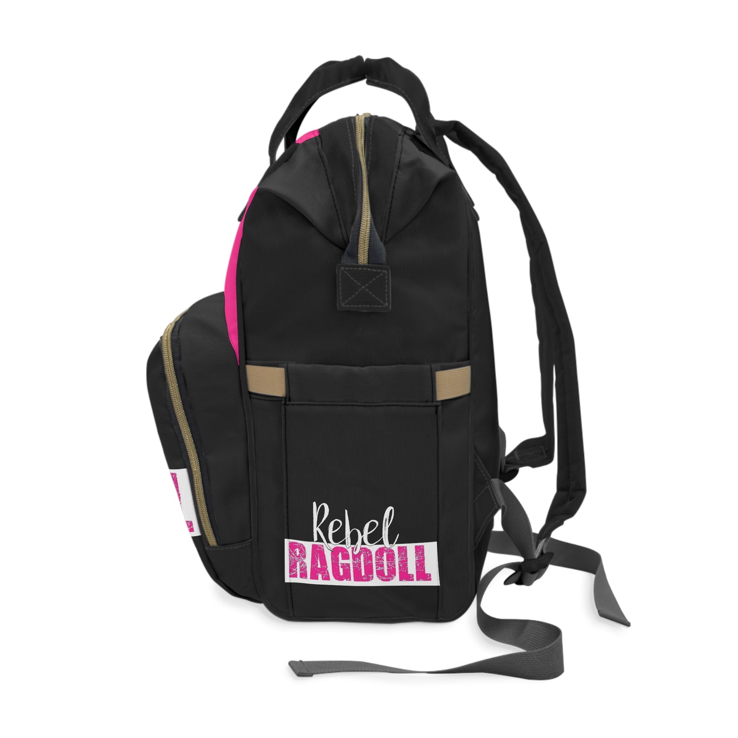 Rebel Ragdoll LOGO Backpack (Pink & Black)