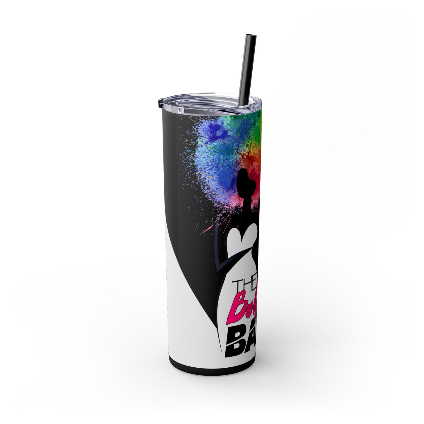 B-Badass Skinny Tumbler with Straw, 20oz