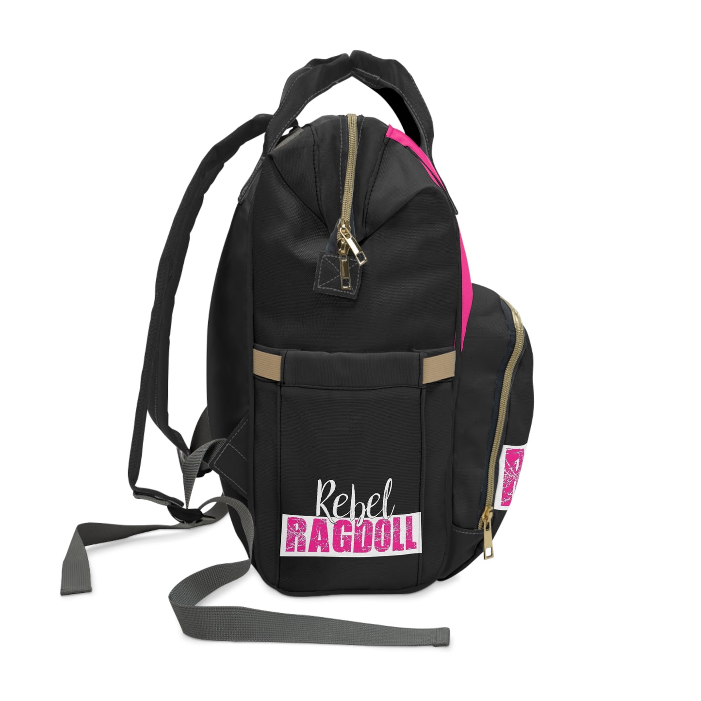 Rebel Ragdoll LOGO Backpack (Pink & Black)