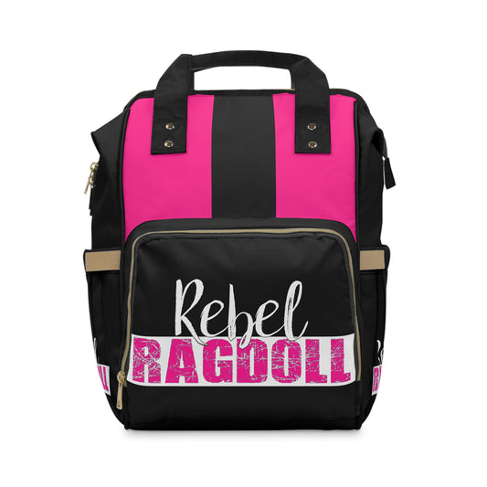 Rebel Ragdoll LOGO Backpack (Pink & Black)