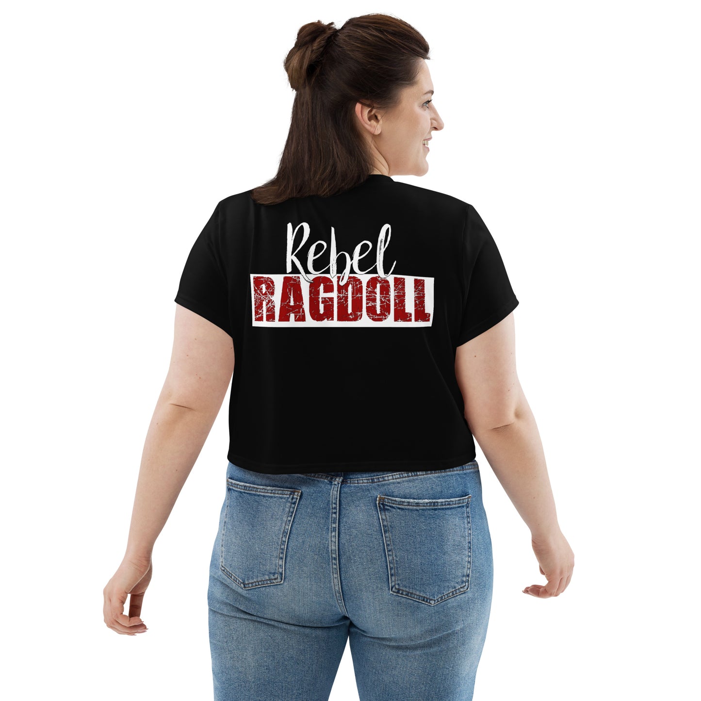 Rebel Ragdoll LOGO Crop Tee (Red & Black) (w/ Back Print)