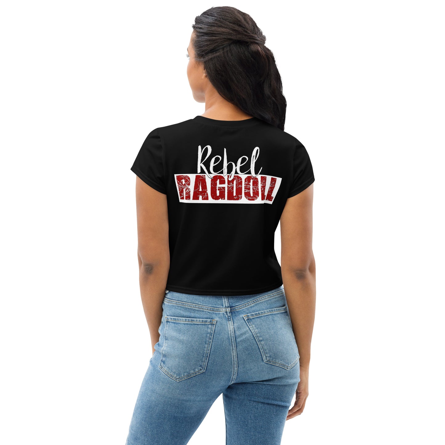 Rebel Ragdoll LOGO Crop Tee (Red & Black) (w/ Back Print)