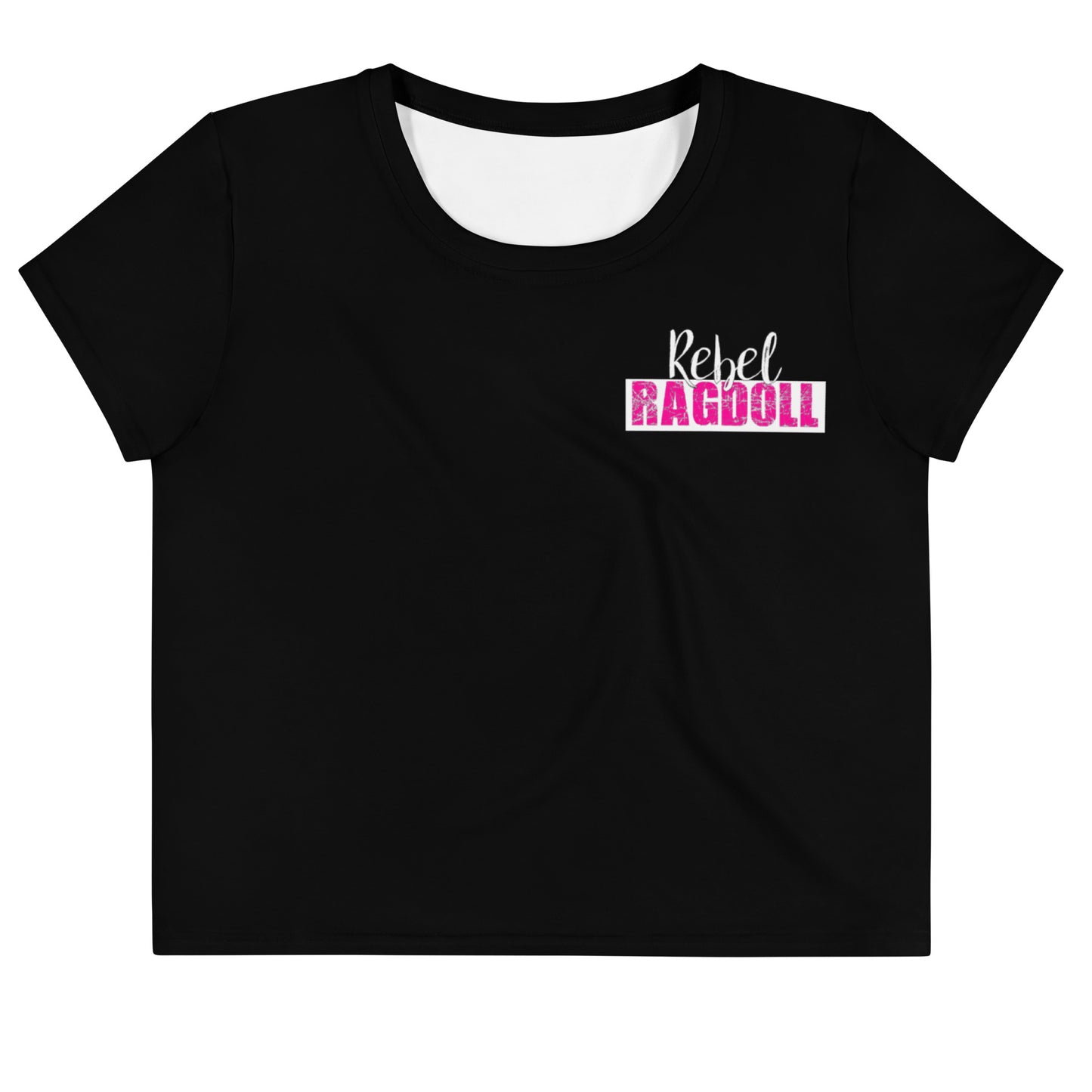 Rebel Ragdoll LOGO Crop Tee (Pink & Black) (w/ Back Print)