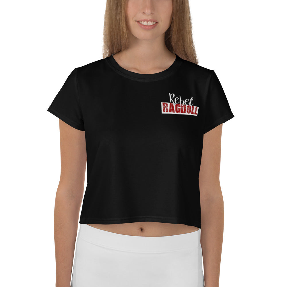 Rebel Ragdoll LOGO Crop Tee (Red & Black) (w/ Back Print)