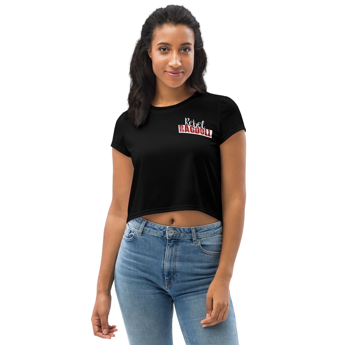 Rebel Ragdoll LOGO Crop Tee (Red & Black) (w/ Back Print)