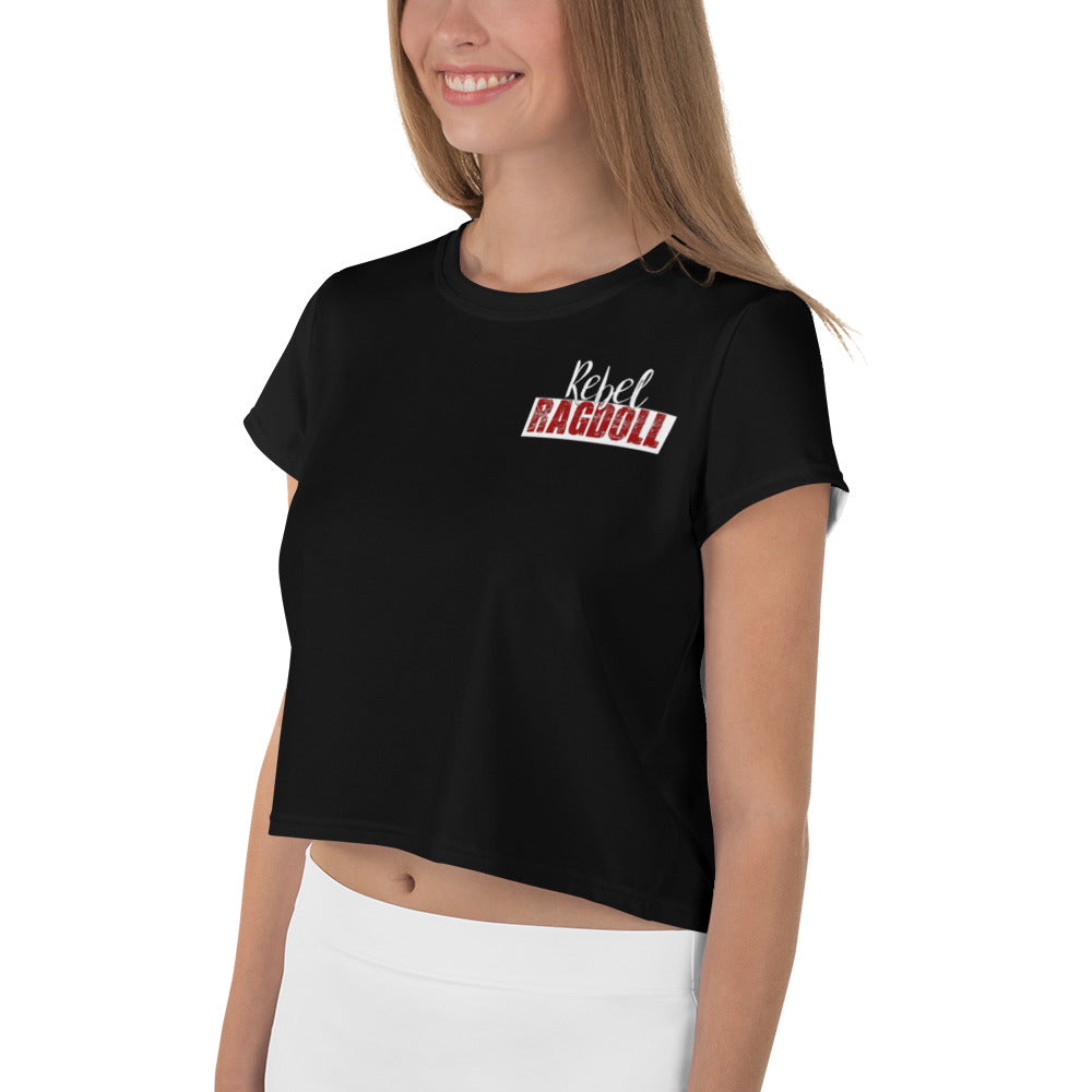 Rebel Ragdoll LOGO Crop Tee (Red & Black) (w/ Back Print)