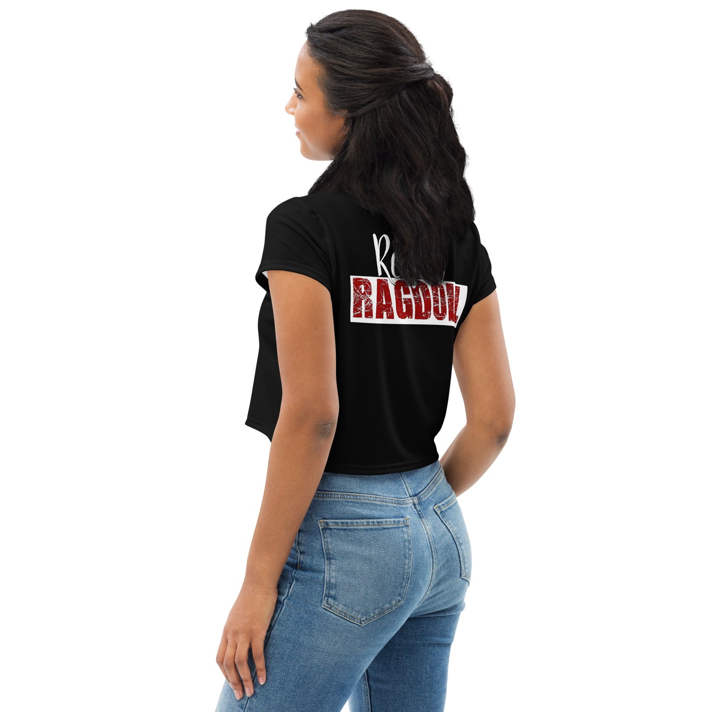 Rebel Ragdoll LOGO Crop Tee (Red & Black) (w/ Back Print)