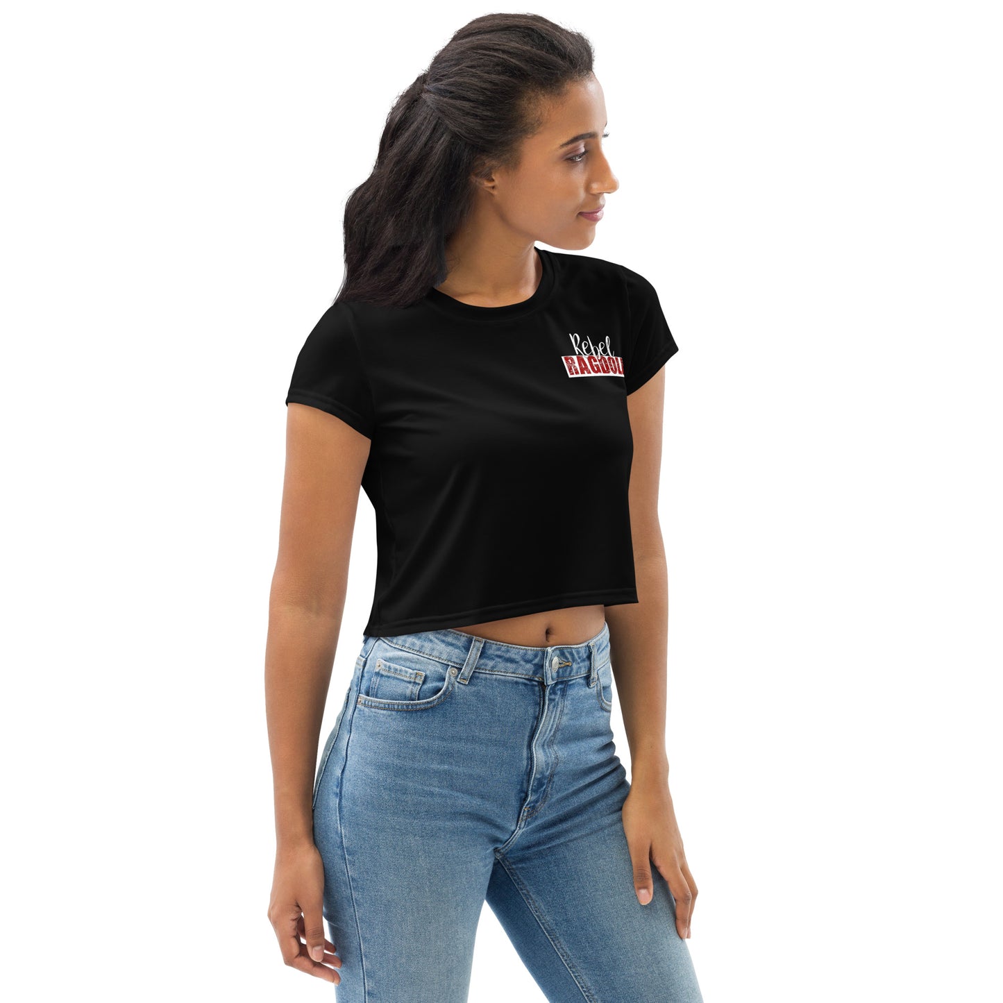 Rebel Ragdoll LOGO Crop Tee (Red & Black) (w/ Back Print)