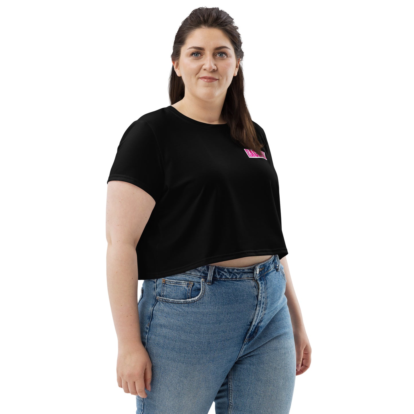 Rebel Ragdoll LOGO Crop Tee (Pink & Black) (NO BACK PRINT)