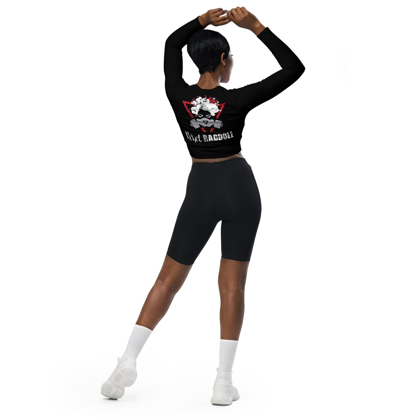 Afro Dystopia Long-Sleeve Crop Top