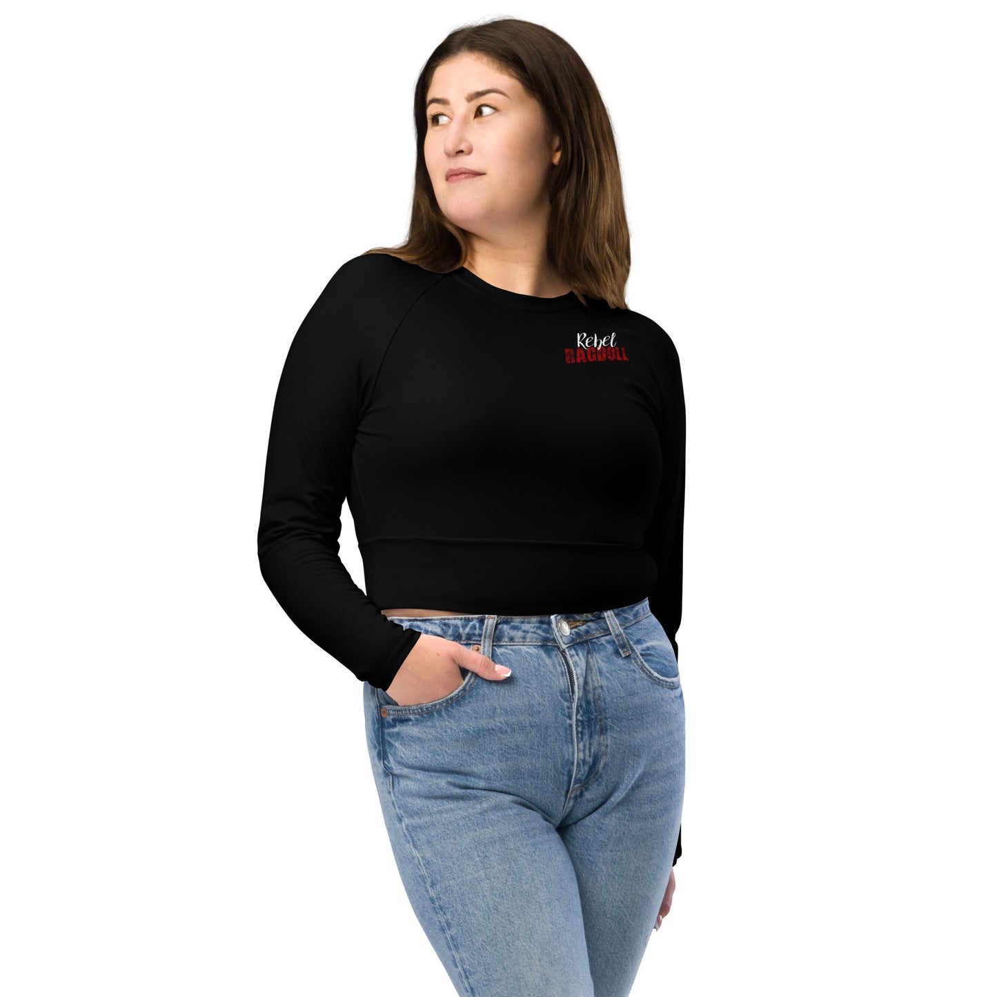 Afro Dystopia Long-Sleeve Crop Top