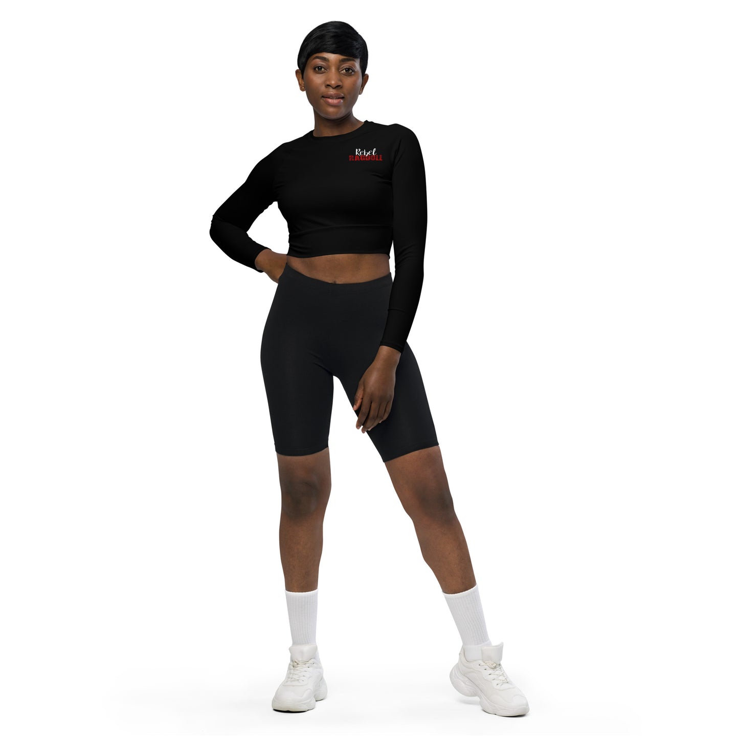 Afro Dystopia Long-Sleeve Crop Top