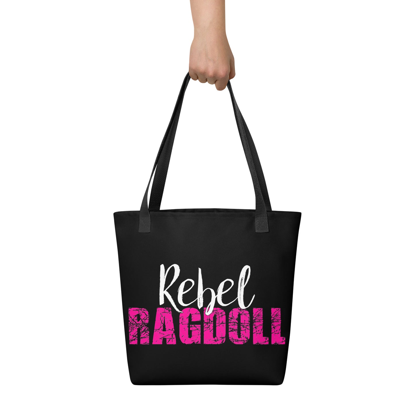 Rebel Ragdoll LOGO Tote Bag (Pink & White)