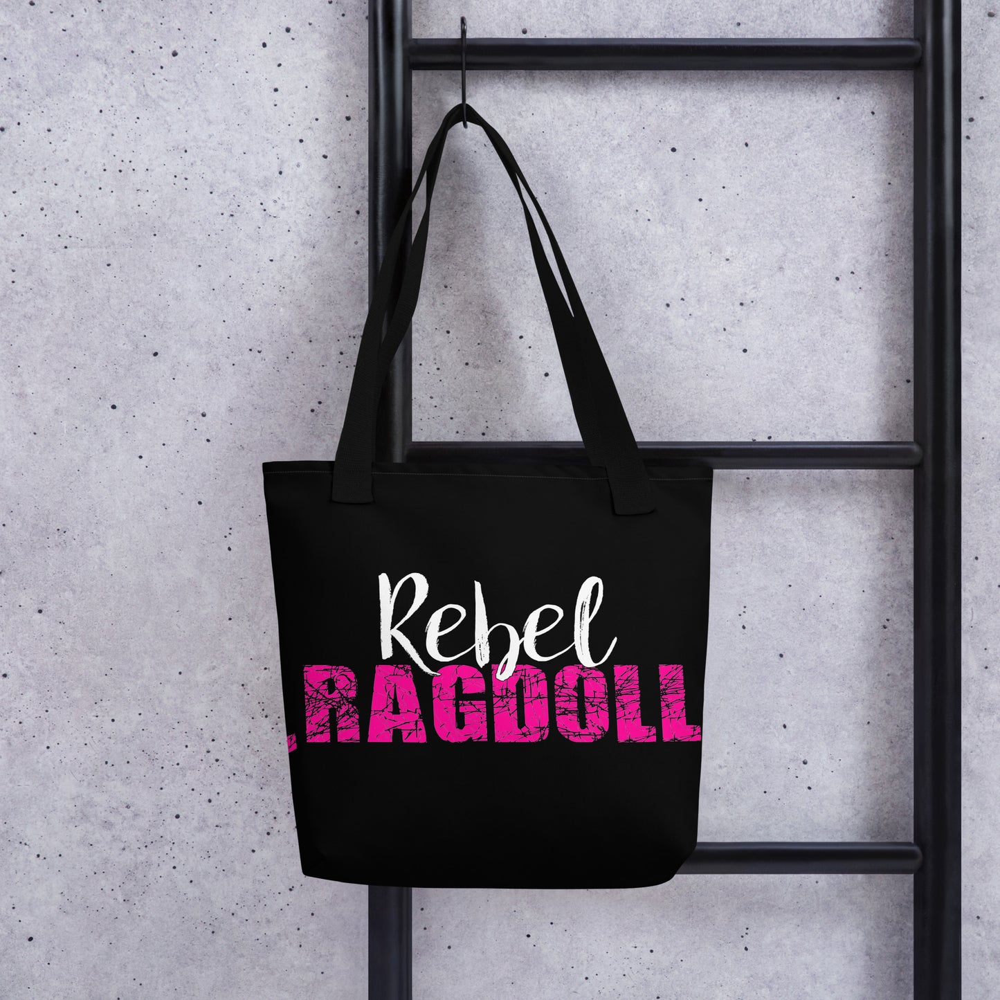 Rebel Ragdoll LOGO Tote Bag (Pink & White)