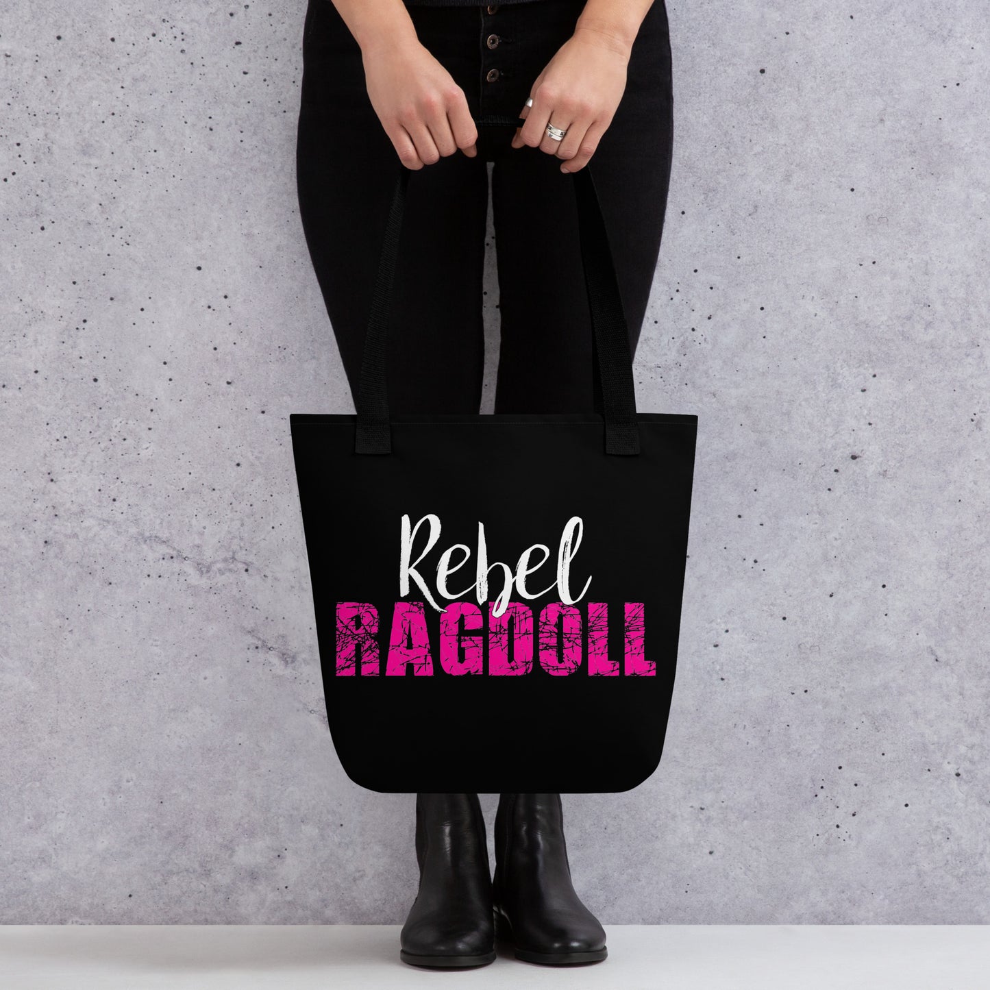 Rebel Ragdoll LOGO Tote Bag (Pink & White)