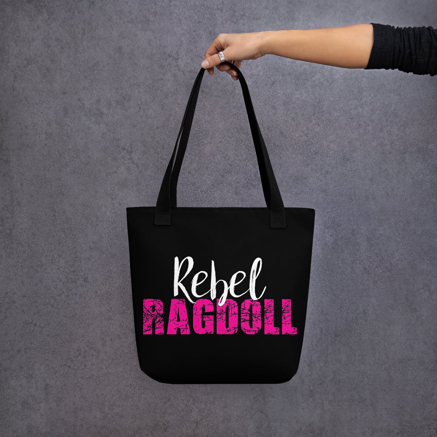 Rebel Ragdoll LOGO Tote Bag (Pink & White)