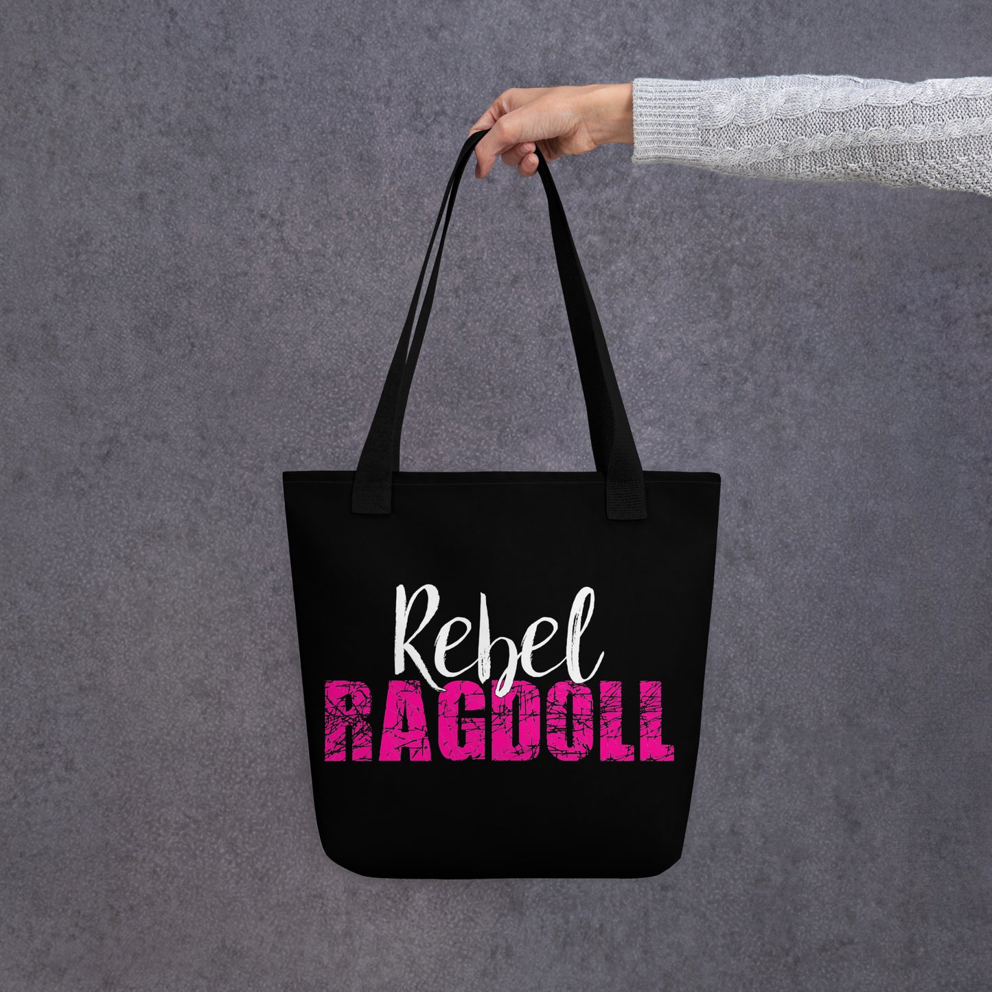 Rebel Ragdoll LOGO Tote Bag (Pink & White)