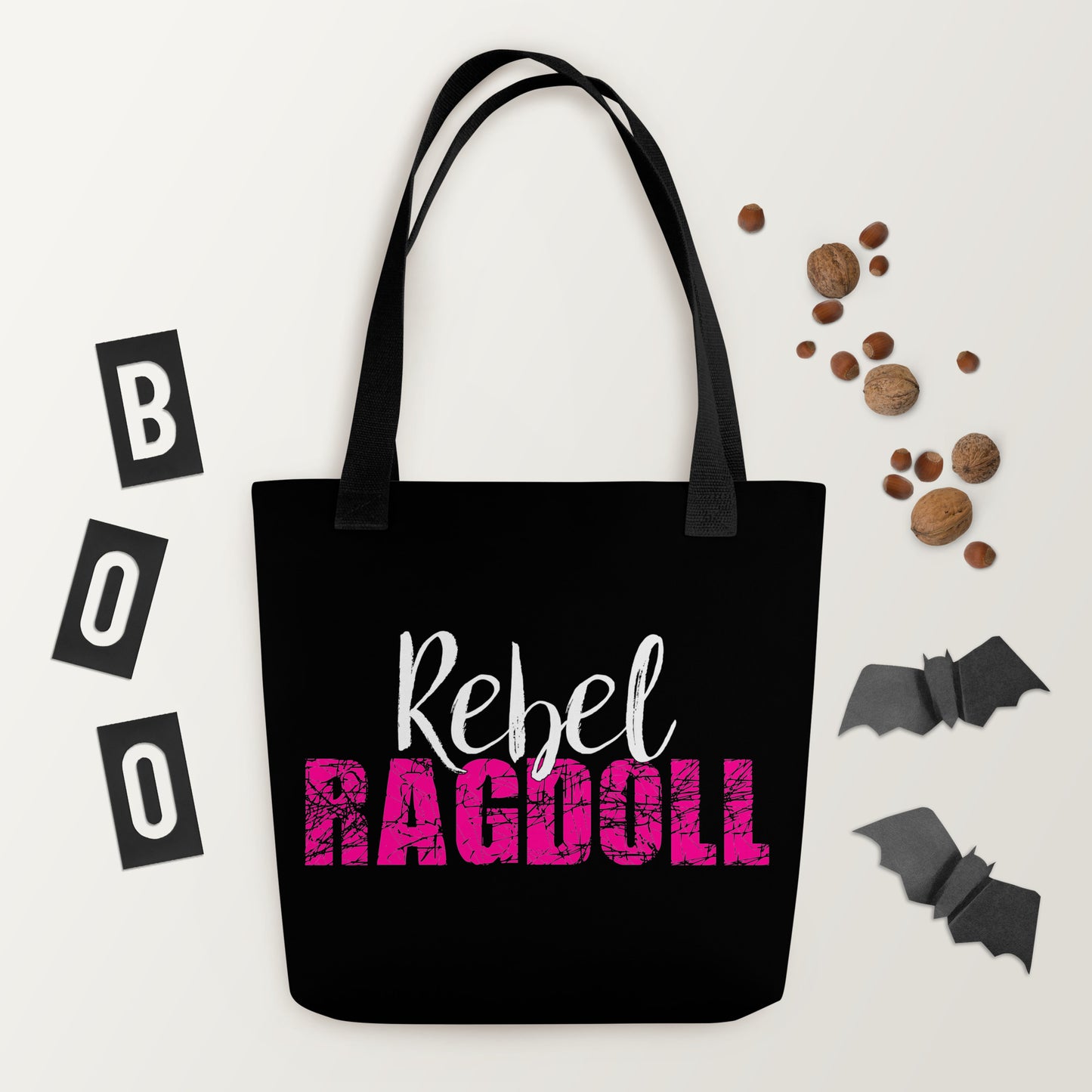 Rebel Ragdoll LOGO Tote Bag (Pink & White)