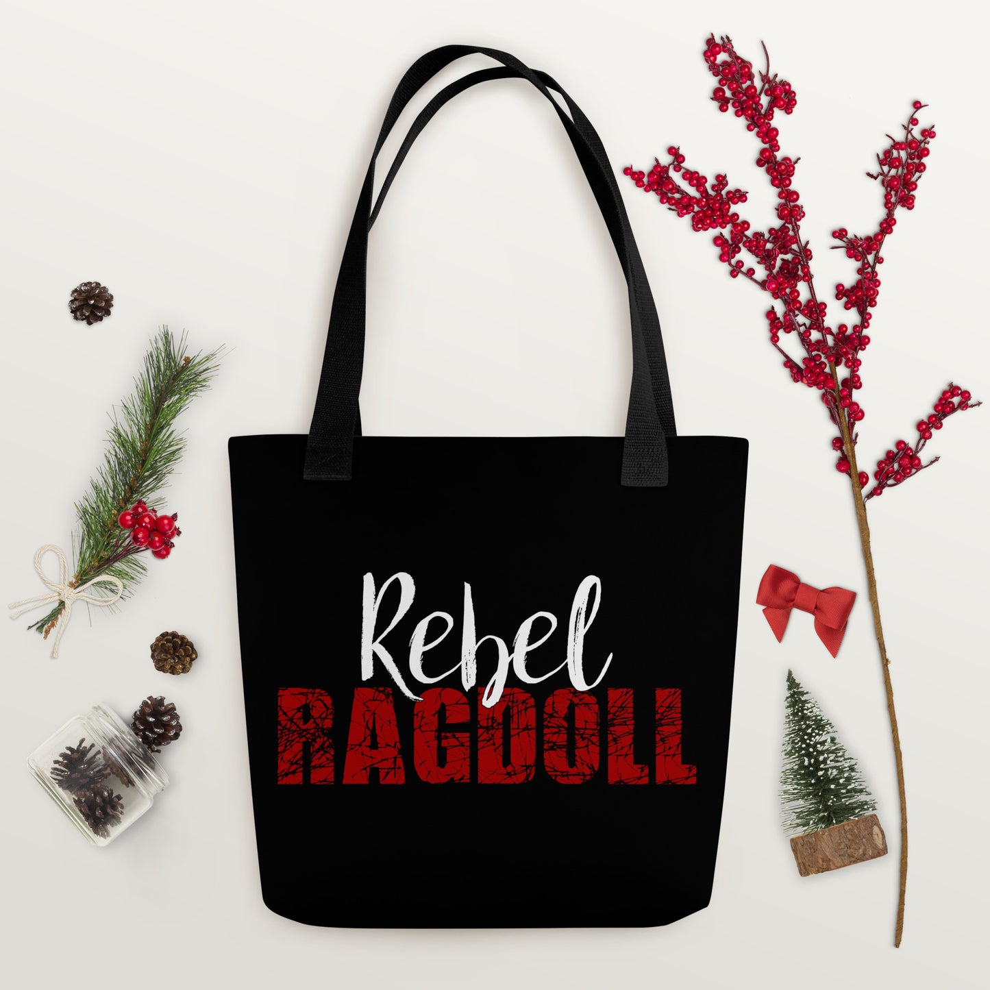 Rebel Ragdoll LOGO Tote Bag (Red & White)