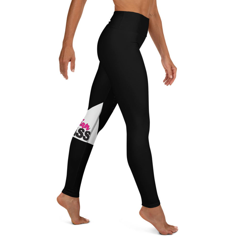 B-Badass Yoga Leggings (Black Ankle & White Logo)